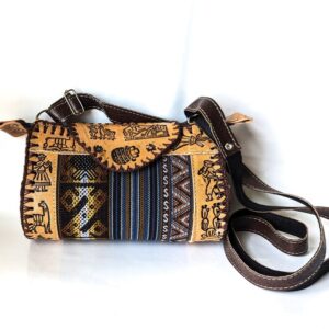 Handmade Peruvian Leather Crossbody Bag (Medium) - Cusco Andean Textile