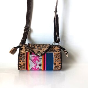 Handmade Peruvian Leather Crossbody Bag (Small) - Cusco Andean Textile